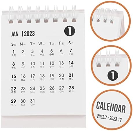 Tofficu 4PCS 2023 Mini stol kalendar džepni kalendar kalendar za stolni kalendar 2023 kalendar za stolni kalendar mali kalendar Mini
