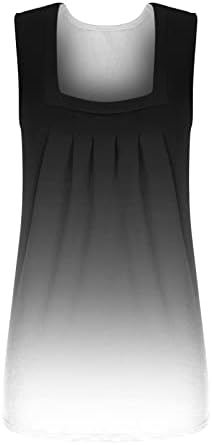Bluza širokog kroja prsluk majica za tinejdžerice Pamuk Bez rukava s dubokim izrezom u obliku slova U i kvadratnim izrezom s gradijentnim