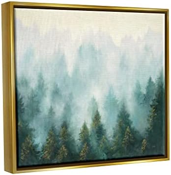 Stupell Industries Sažetak borove šumske krajolik s Mist Green Slikarstvom, Floater Frame, Dizajn Julia Purinton