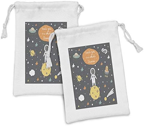 Kunična vrećica od 2, dizajn galaksije s astronautom koji stoji na planeti među zvijezdama i meteorima, mala vrećica za vuču za toaletne