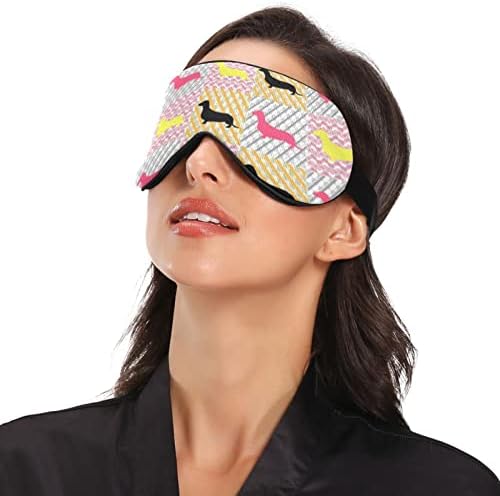 Unisex maska ​​za spavanje jazavca-love-p-gingham noćna maska ​​za spavanje Udobno pokrivanje nijansi za spavanje