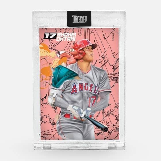 2023 Topps Project100 Shohei Ohtani obložena bejzbol karticom 081 Ograničena na 3999 Made -Art od Gianni Lee - Angels