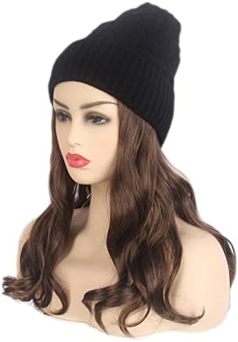 Perika Ženska duga kosa s kapuljačom Crna pletena kapa perika duga kovrčava smeđa perika šešir