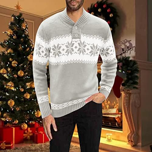 ZDDO ružni božićni džemper za muške, dugim rukavima pleteni kardigan skakači Xmas jezgre zimi topli kardigans