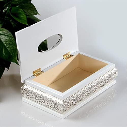 XDCHLK BIJELO Europski stil kutija tkiva Bijelo drvo zlato kutija za tkivo kućice u salvetu Box kreativna ladica