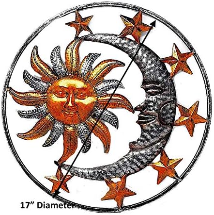 Veliki metalni Sunčev Mjesec Zvijezda Zidna umjetnička skulptura dekor za unutarnji vanjski otvor