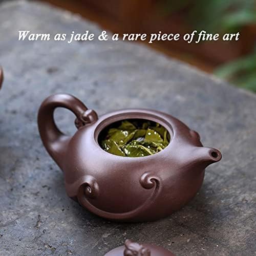 Zisha Kineski čajne posude ručno izrađeni ljubičasti pijesak čajnik glina 420ml/14,81oz lončarski lonac s 14 rupa vodom