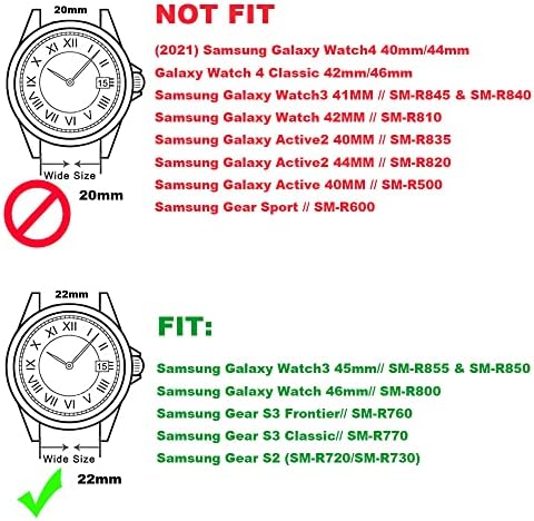 Jiaruiya 22 mm remen originalne kožne trake Kompatibilno sa Samsung Galaxy Wattom 3 45 mm Watch 46 mm Gear S3 Classic/Frontier Band