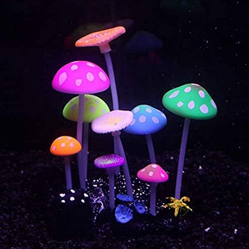 Ukrasi za akvarij Svjetleća Umjetna gljiva Višebojni plastični ukras akvarija za akvarijski krajolik u akvariju