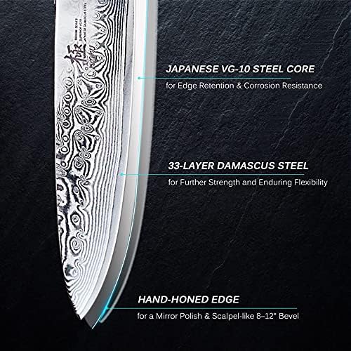 Kuharski nož serije 9 + nož za otkoštavanje 7 - kovana oštrica Damaska s japanskom jezgrom od čelika 910