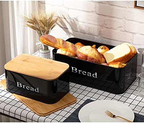 Set od 2 metalne kutije za kruh kuhinjska kutija za kruh za pohranu / kontejner / kanta za smeće / pokloni za kućnu kuhinju s poklopcem