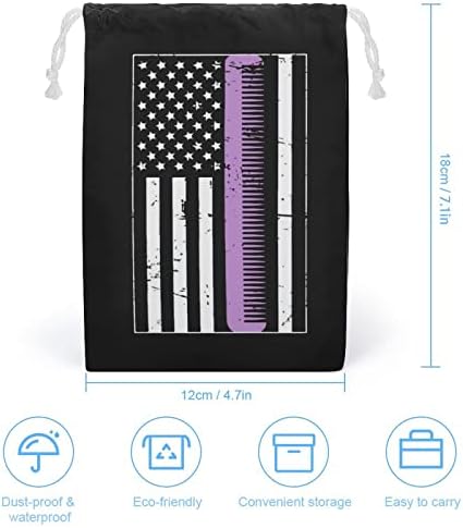 Retro uznemireni frizerski stilist američka zastava platno za odlaganje vrećice za vrećicu za vrećicu za vrećicu za vrećicu za vrećicu