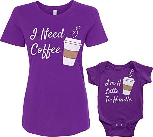 Threadrock Coffee & Latte dojenčad i ženske majice podudaranje majice