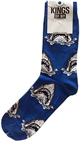 Kraljevi NY Blue Shark Smiješne muške pamučne čarape