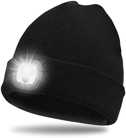 Jjtgs unisex beanie sa svjetlom za muškarce, svjetlost šešira na prednjem svjetlu, darovi za tatu, muža, dečka, podesive 4 svjetline