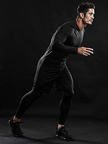 Drskin 4, 3 ili 1 pakiranje muških kompresijskih košulja Top Sportski trening s dugim rukavima Trčanje u atletskoj teretani