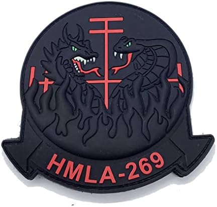 Eskadrila nostalgija LLC HMLA-269 Gunrunners Black PVC Patch-s kukom i petljom