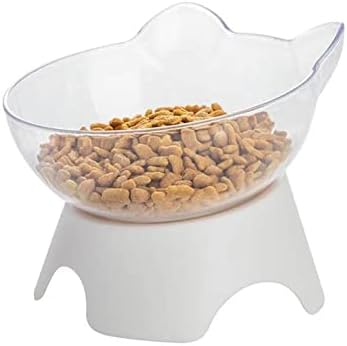 Zdjela za hranu za pse za kućne ljubimce zdjela za mačke s postoljem neklizajuća hranilica za vodu Prozirni kosi oblik mačjeg uha okrugla