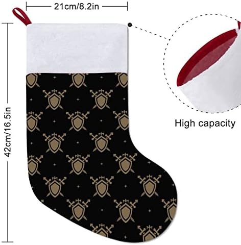 Mač i štit božićne čarape Bijela super mekana plišana moda božićni dekor Xmas čarape