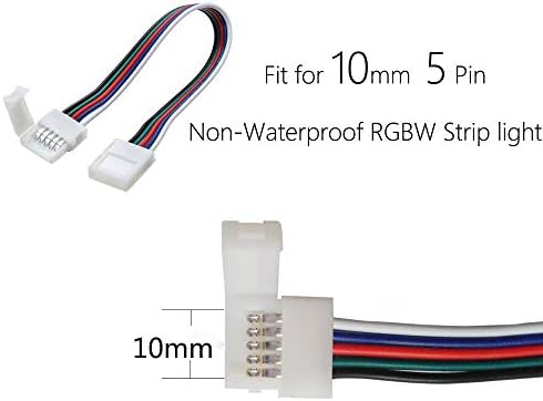 Zuchini 5-pin RGBW priključak bez lemljenja Snap Down Connector 5-provodi LED traka za traka za traka za 10 mm širok 5050 RGBW RGBWW