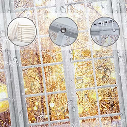 Juirnost Zimski prozori Tuš zavjesa snježna pahuljica Svjetska šuma Zbirna zavjesa za tuširanje za dekor kupaonice priroda snježni