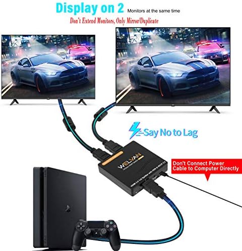 1x2 hdmi razdjelnik hdmi 2.0 ver. 1 u 2 za dvostruke monitore HDR 4K 60Hz 1080p Full HD 1 Ulaz 2 izlaz HDMI TV adapter HDMI Hub Switch