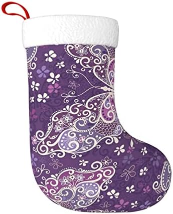 Purple Butterflies Nova godina božićni dan ukrasne čarape Viseći božićne čarape
