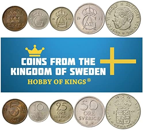 3 kovanice iz Švedske | Švedska kolekcija seta kovanica 1 2 5 Ruda | Kružila 1909-1950 | Tri krune