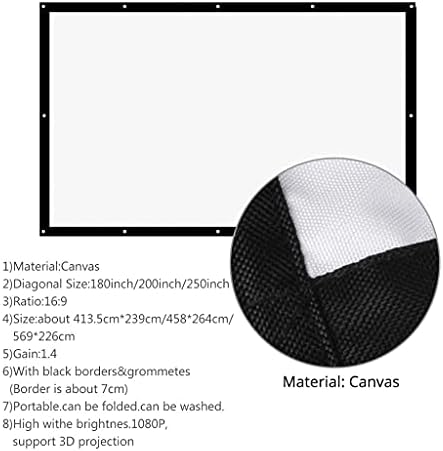 CXDTBH 300 inčni projekcijski projektor zaslon 16: 9 preklopni prijenosni zaslon Matt White For Home Film zid montiran