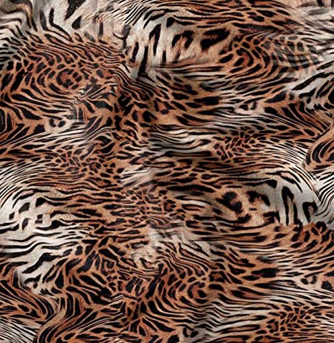 58-inčna široka pamučna Pletena tkanina od leoparda i tigra