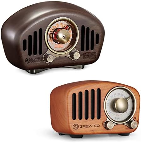 Vintage Radio Retro Bluetooth zvučnik- Greadio Wooden Radio sa staromodnim klasičnim stilom, jakim poboljšanjem basa, glasnoj glasnoći,