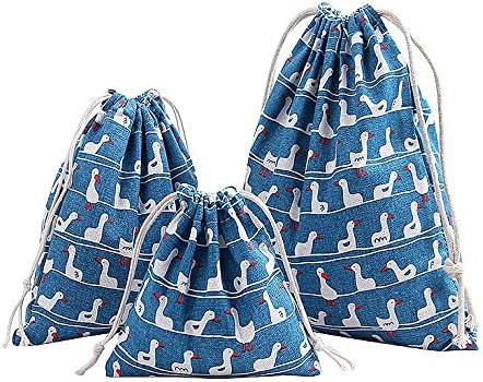 Ruih plava patka dvostruka torbica za muslin torbe poklon vrećice vreće vrećice vrećice za nakit slatkiše favorizira vjenčanu rođendansku
