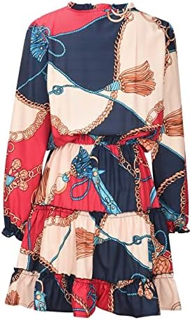 Žene jesen ljetna haljina odjeća dugi rukav čipka v vrat cvjetna grafička midi boemski salon haljina za djevojke 8s 8s