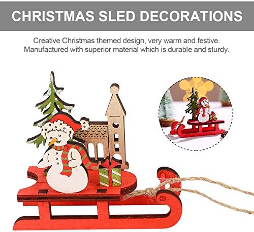 Aboofan 3PCS kreativne drvene sanjke za božićnu zabavu