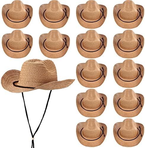 15 PCS slamna kauboja šešir šešir Hat Panama Sun Hat plaža šešir za putovanja vrtlarstvo zabave aktivnosti jahanje glazbenog festivala
