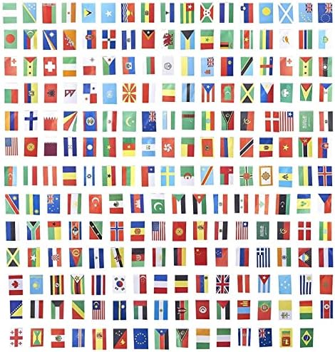 Zastave svjetskih zemalja od 250 komada-200 stopa male međunarodne zastave, zastavice, Svjetske Zastave za zabave, ukrase, sport, događaje,