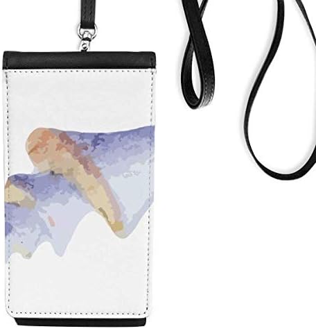 Plavi morski životni uzorak ilustracija telefonske torbice za novčanik Viseće mobilne vrećice Crni džep