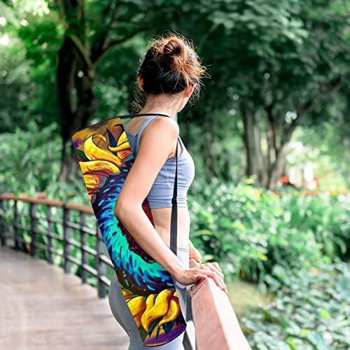Eksplozivne torbe za joga prostirke od suncokreta, Zip-Top joga torba za nošenje za žene i muškarce, nosač joga prostirki s podesivim