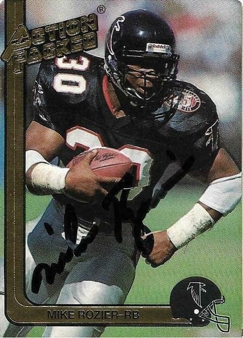 Mike Rozier Autografirani Auto 1991. Akcija Packed Atlanta Falcons Card - CoA - NFL Autographed nogometne kartice