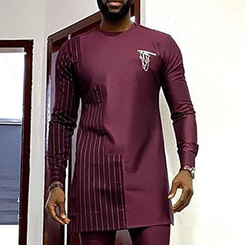 Afrička muška odjeća 2 komada Set dugih rukava Dashiki Outfit Top i hlače odijelo odjeće za košulje