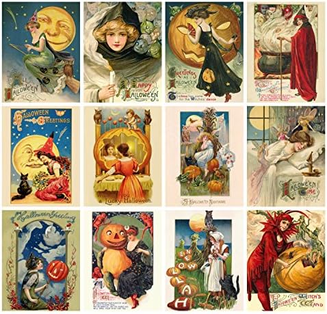 2023. Zidni kalendar [12 stranica 8 X12] Halloween Pinup Witches Girls Vintage razglednice