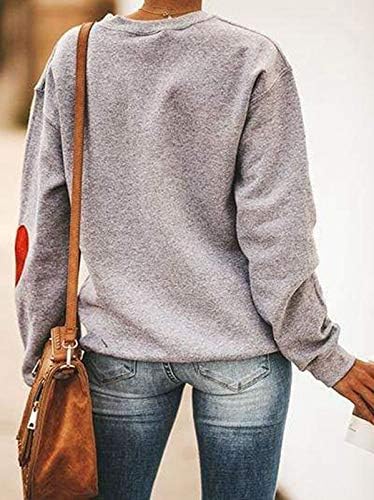 Valentinovo dukserice dugih rukava Žene vole srce print grafičke majice pulover vrhovi casual bluza