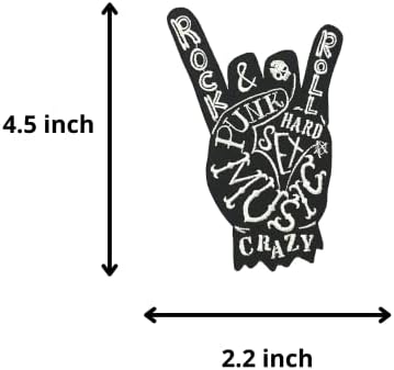 Alpha K Rock & Roll Hand Sign Emedhed Inceled Iron On/Swit on Flather, Cool Applique Flaster za odjeću, jakne, ruksake, šešire i traperice