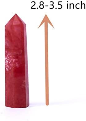 Iscjeliteljski kristalni štapić 9 velika crvena trešnja ružičasta ruža Prozirni kvarcni kristal 9 sintetički fluorit kameni dragulji