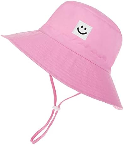 Zando Baby Sun Hat šešir mališani Smiley Face Cacket Hat Upf 50+ Zaštita od sunca Baby Beach Bucket Hat Podesiva dječja sunčana šešira