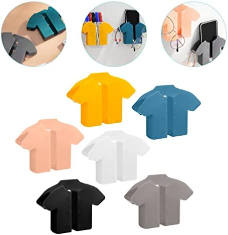 Zerodeko držač za šminku držač za zidni nosač držač telefona: 6pcs košulja oblik ljepljivi zid pored caddy organizatora kutija za odlaganje