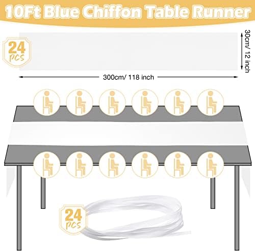 24 pakiranje chifon stol trkača romantično čisto rumenilo trkači dugi tulle stol trkača ukrasi za svadbeni tuš za tuširanje zapreke