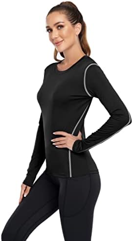 Wanayou ženska košulja za kompresiju 2-3 pakiranja suha fit dugih rukava trčanje atletske majice za vježbanje vrhova