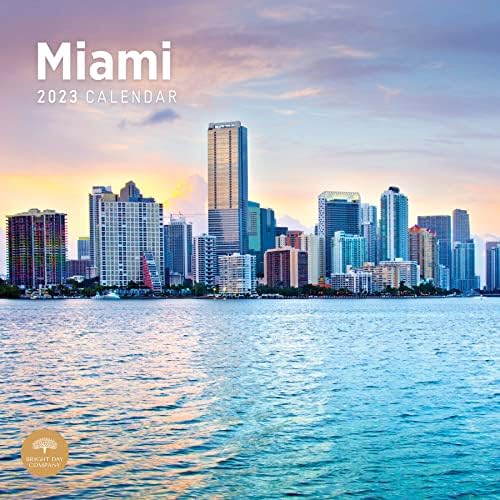 2023. Miami Wall Calendar by Bright Day, 12x12 inč, prekrasna slikovitih fotografija na Floridi SAD -a