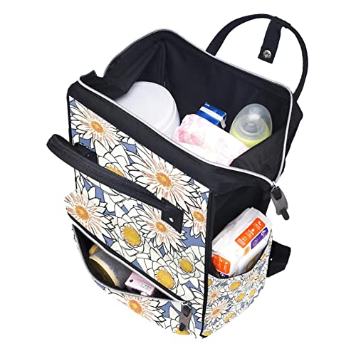 Ručno nacrtani uzorak ljiljana žutih pelena torbica torbi mame ruksak veliki kapacitet pelena vrećica za njegu za njegu bebe